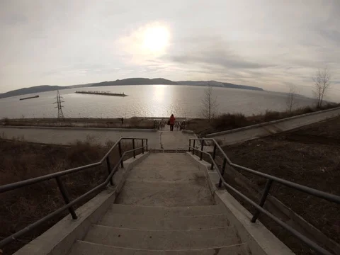 Autumn views on the river Stock Footage 99251356