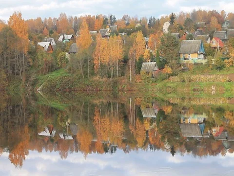 Autumn in the village Stock Footage 81666831