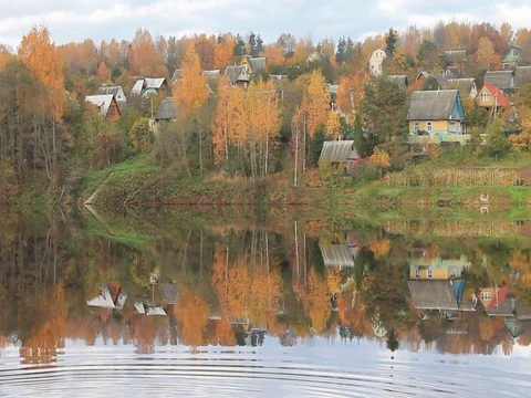 Autumn in the village Stock Footage 81666835