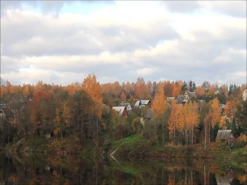 Autumn in the village Stock Footage 81666839