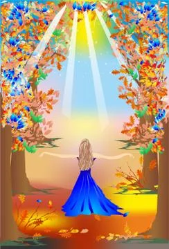 Autumn walk Stock Illustration