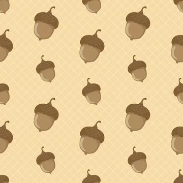 Autumn walnut fruit seamless pattern Stock Illustration