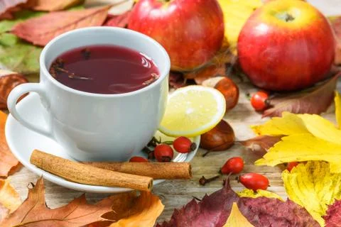 Autumn warming tea Stock Photos