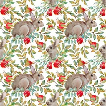 Autumn watercolor pattern Stock Illustration