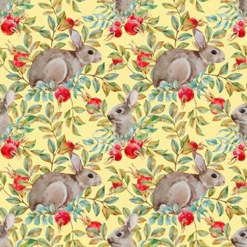 Autumn watercolor pattern Stock Illustration