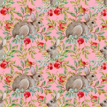 Autumn watercolor pattern Stock Illustration