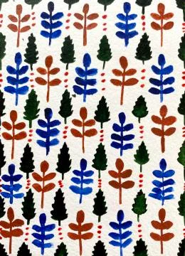 Autumn watercolor pattern Stock Illustration