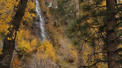 Autumn Waterfall Stock Footage 35654863