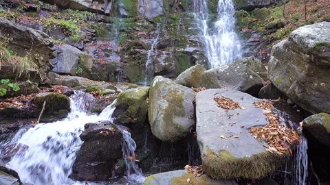 Autumn waterfall Stock Footage 97260393