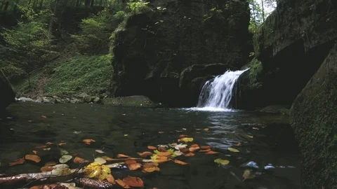 Autumn waterfall Stock Footage 121026474