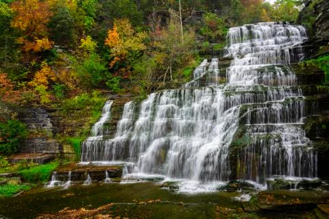 Autumn waterfall Stock Photos