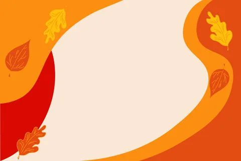 Autumn wave background with orange red yellow leaves with copy space for text Stock Illustration