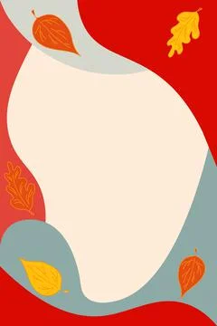 Autumn wave background with orange red yellow leaves with copy space for text Stock Illustration