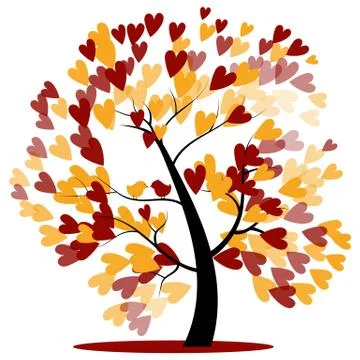 Autumn wedding tree Stock Illustration