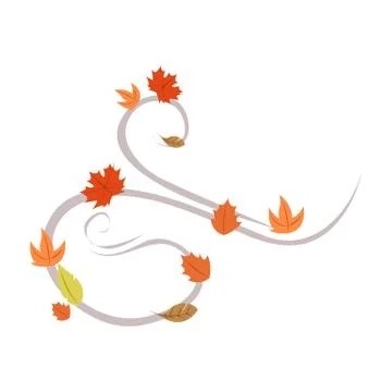 Autumn Wind Leaf Symbol Background Vector Illustration Graphic Design Иллюстрация