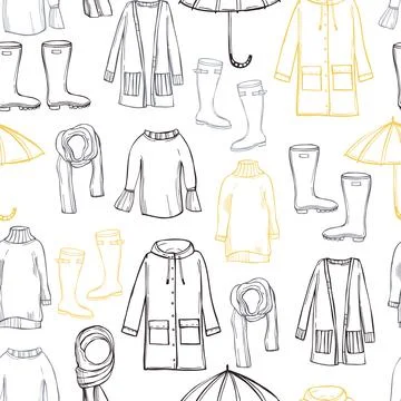 Autumn women's  clothes. Vector   pattern Stock Illustration