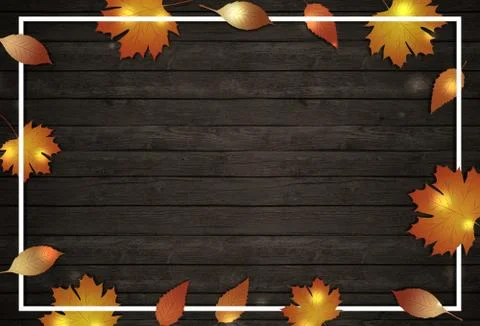 Autumn wood notice decoration Stock Illustration