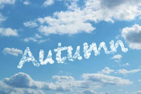 Autumn word on cloud Illustrazione stock