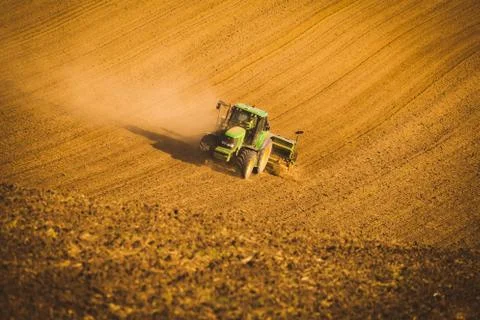 Autumn work in the field Stock Photos