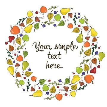 Autumn wreath Illustrazione stock