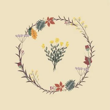 Autumn wreath Stockillustratie