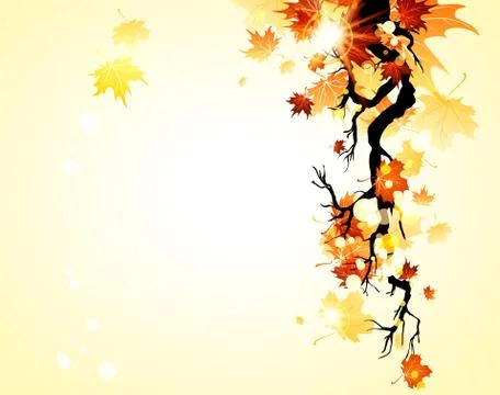 Autumn yellow background Stock Illustration
