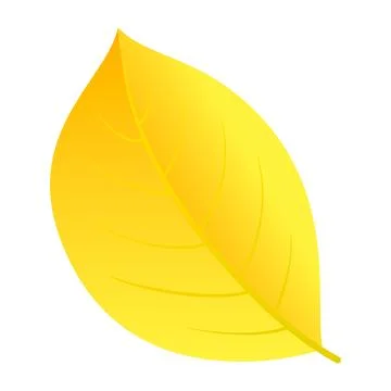 Autumn yellow leaf icon, flat style Stock Illustration