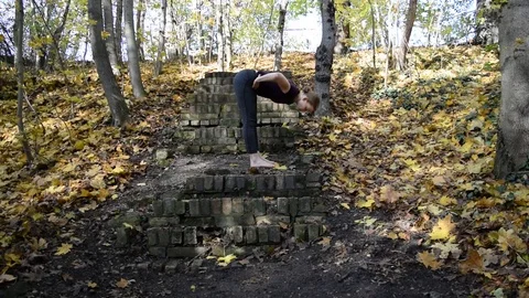 Autumn yoga Stock Footage 72979193