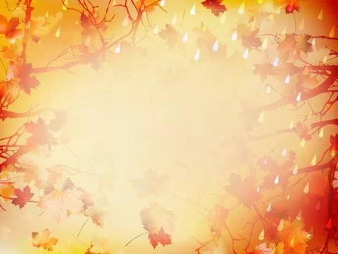 Autumnal Background with maple leaves. EPS 10 イラスト素材