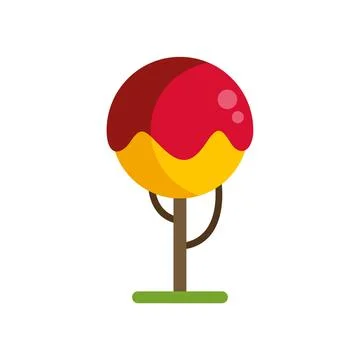 Autumnal deciduous tree showing fall colors flat icon Stock Illustration