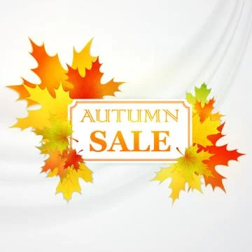 Autumnal frame with fallen leafs. . Vector illustration Stock Illustration