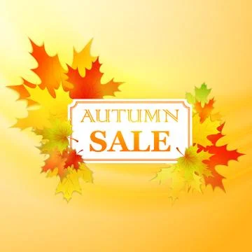 Autumnal frame with fallen leafs. . Vector illustration Stock Illustration