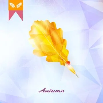 Autumnal leaf background made of triangles. Stock Illustration