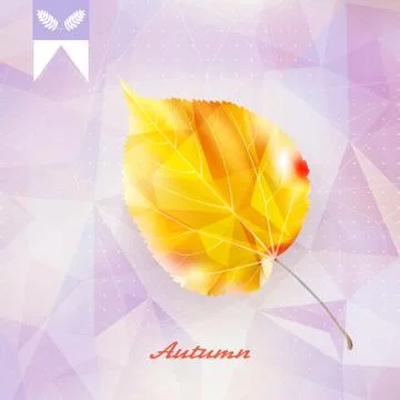 Autumnal leaf background made of triangles. Stock Illustration