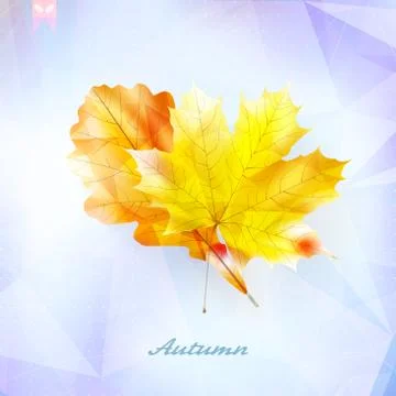 Autumnal leaf background made of triangles. Stock Illustration