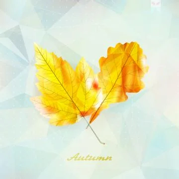 Autumnal leaf background made of triangles. Stock Illustration