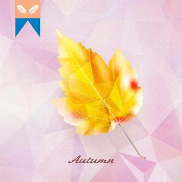 Autumnal leaf background made of triangles. Stock Illustration