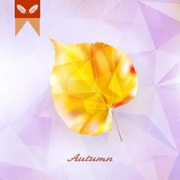 Autumnal leaf background made of triangles. Stock Illustration
