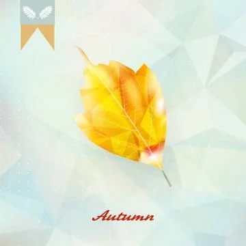 Autumnal leaf background made of triangles. Stock-Illustration