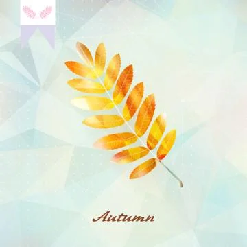Autumnal leaf background made of triangles. Stock Illustration