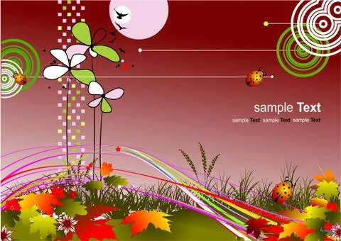 Autumnal leaf background, vector illustration Stock Illustration