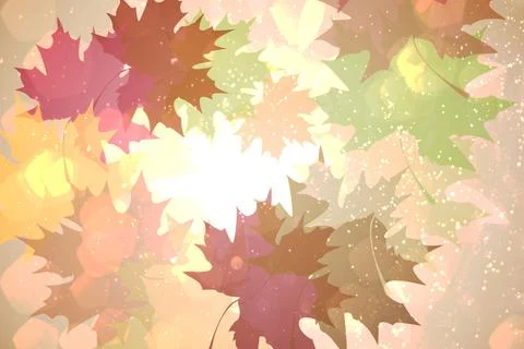 Autumnal leaf pattern in warm tones イラスト素材