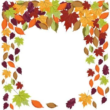 Autumnal leaves frame backdrop Stock Illustration
