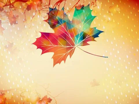 Autumnal maple leaf made of triangles. EPS 10 Stock Illustration