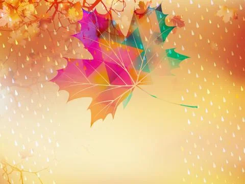 Autumnal maple leaf made of triangles. EPS 10 스톡 일러스트