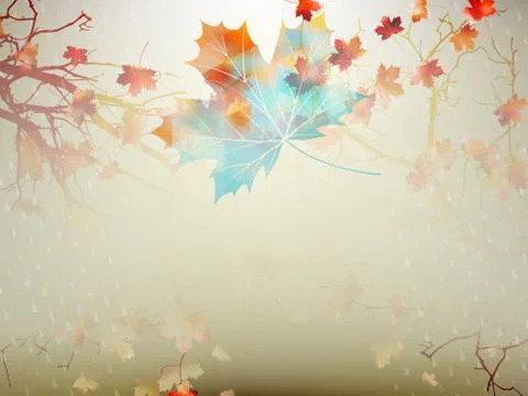 Autumnal maple leaf made of triangles. EPS 10 스톡 일러스트
