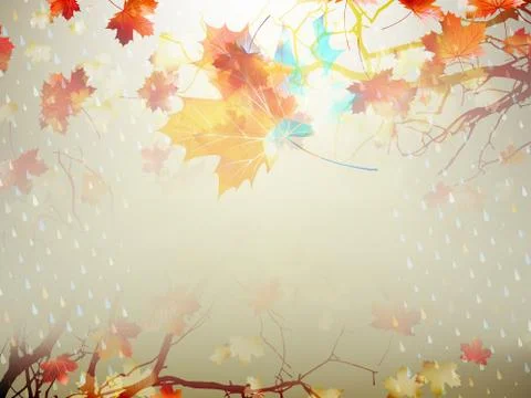 Autumnal maple leaf made of triangles. EPS 10 イラスト素材