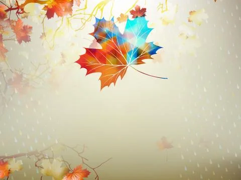 Autumnal maple leaf made of triangles. EPS 10 Stock Illustration