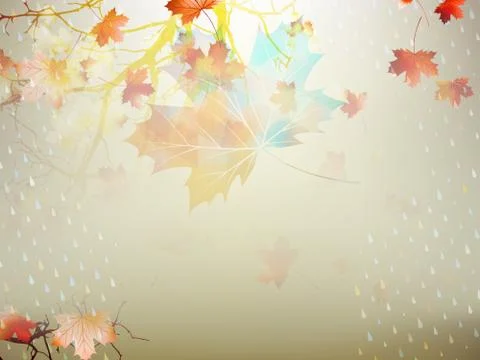 Autumnal maple leaf made of triangles. EPS 10 Stockillustratie