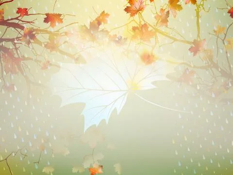 Autumnal maple leaf made of triangles. EPS 10 Illustrazione stock